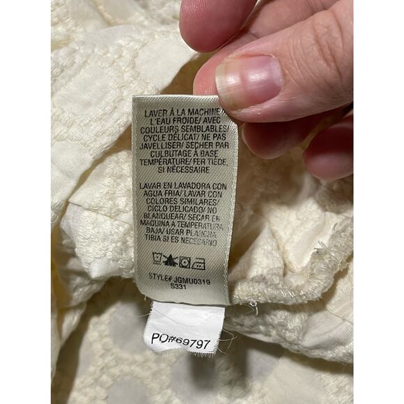 Juicy Couture Women's Size Medium Scoop Neck Crochet 3/4 Sleeve Top 0ff-White - Picture 7 of 8